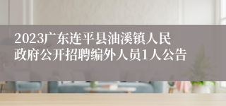 2023广东连平县油溪镇人民政府公开招聘编外人员1人公告 