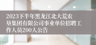 2023下半年黑龙江北大荒农垦集团有限公司事业单位招聘工作人员200人公告