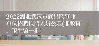 2022湖北武汉市武昌区事业单位招聘拟聘人员公示(非教育、卫生第一批)