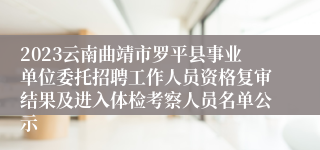 2023云南曲靖市罗平县事业单位委托招聘工作人员资格复审结果及进入体检考察人员名单公示