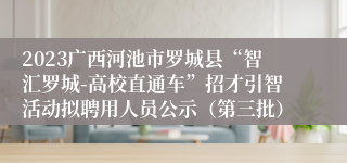 2023广西河池市罗城县“智汇罗城-高校直通车”招才引智活动拟聘用人员公示（第三批）