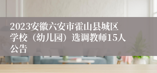 2023安徽六安市霍山县城区学校（幼儿园）选调教师15人公告