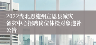 2022湖北恩施州宣恩县减灾备灾中心招聘岗位体检对象递补公告