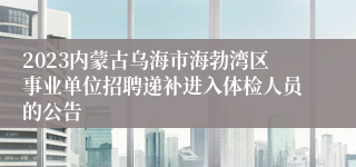 2023内蒙古乌海市海勃湾区事业单位招聘递补进入体检人员的公告