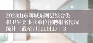 2023山东聊城东阿县综合类和卫生类事业单位招聘报名情况统计（截至7月11日17：30）