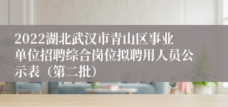 2022湖北武汉市青山区事业单位招聘综合岗位拟聘用人员公示表（第二批）