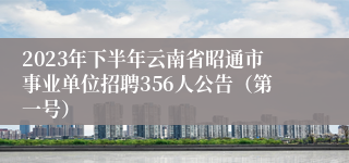 2023年下半年云南省昭通市事业单位招聘356人公告（第一号）