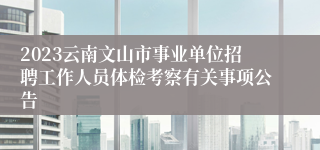 2023云南文山市事业单位招聘工作人员体检考察有关事项公告