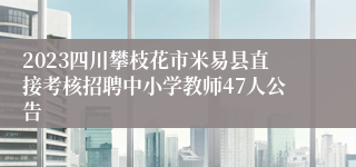 2023四川攀枝花市米易县直接考核招聘中小学教师47人公告