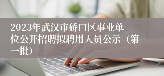 2023年武汉市硚口区事业单位公开招聘拟聘用人员公示（第一批）