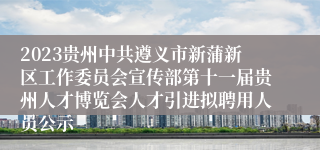 2023贵州中共遵义市新蒲新区工作委员会宣传部第十一届贵州人才博览会人才引进拟聘用人员公示