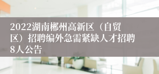 2022湖南郴州高新区（自贸区）招聘编外急需紧缺人才招聘8人公告