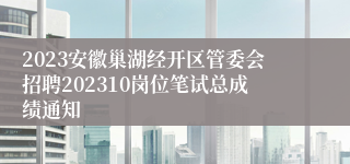 2023安徽巢湖经开区管委会招聘202310岗位笔试总成绩通知