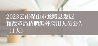 2023云南保山市龙陵县发展和改革局招聘编外聘用人员公告（1人）