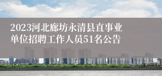 2023河北廊坊永清县直事业单位招聘工作人员51名公告