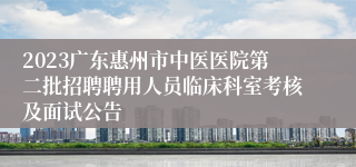 2023广东惠州市中医医院第二批招聘聘用人员临床科室考核及面试公告