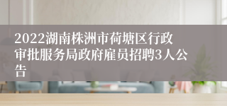 2022湖南株洲市荷塘区行政审批服务局政府雇员招聘3人公告