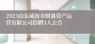 2023山东威海市财鑫资产运营有限公司招聘3人公告