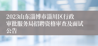 2023山东淄博市淄川区行政审批服务局招聘资格审查及面试公告