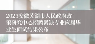 2023安徽芜湖市人民政府政策研究中心招聘紧缺专业应届毕业生面试结果公布