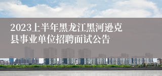 2023上半年黑龙江黑河逊克县事业单位招聘面试公告