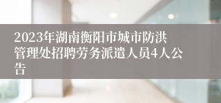 2023年湖南衡阳市城市防洪管理处招聘劳务派遣人员4人公告