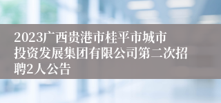 2023广西贵港市桂平市城市投资发展集团有限公司第二次招聘2人公告