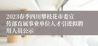 2023春季四川攀枝花市委宣传部直属事业单位人才引进拟聘用人员公示