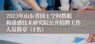 2023年山东省国土空间数据和遥感技术研究院公开招聘工作人员简章（1名）