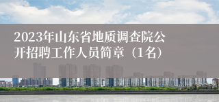 2023年山东省地质调查院公开招聘工作人员简章（1名）