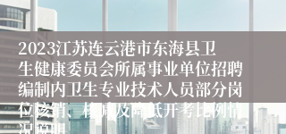 2023江苏连云港市东海县卫生健康委员会所属事业单位招聘编制内卫生专业技术人员部分岗位核销、核减及降低开考比例情况说明