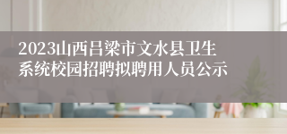 2023山西吕梁市文水县卫生系统校园招聘拟聘用人员公示