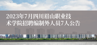 2023年7月四川眉山职业技术学院招聘编制外人员7人公告