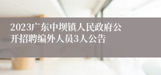 2023广东中坝镇人民政府公开招聘编外人员3人公告