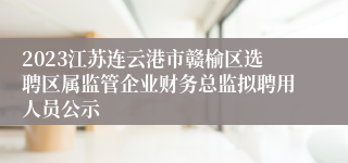 2023江苏连云港市赣榆区选聘区属监管企业财务总监拟聘用人员公示