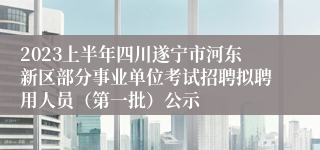 2023上半年四川遂宁市河东新区部分事业单位考试招聘拟聘用人员（第一批）公示