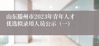 山东滕州市2023年青年人才优选拟录用人员公示（一）