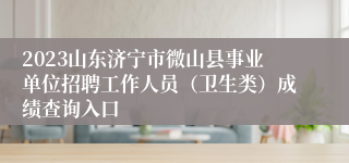 2023山东济宁市微山县事业单位招聘工作人员（卫生类）成绩查询入口