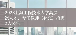 2023上海工程技术大学高层次人才、专任教师（补充）招聘2人公告