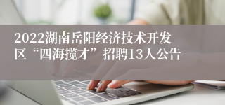 2022湖南岳阳经济技术开发区“四海揽才”招聘13人公告