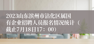 2023山东滨州市沾化区属国有企业招聘人员报名情况统计（截止7月18日17：00）