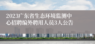 2023广东省生态环境监测中心招聘编外聘用人员3人公告