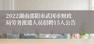 2022湖南邵阳市武冈市财政局劳务派遣人员招聘15人公告