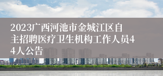 2023广西河池市金城江区自主招聘医疗卫生机构工作人员44人公告