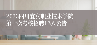 2023四川宜宾职业技术学院第一次考核招聘13人公告