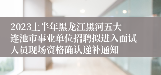 2023上半年黑龙江黑河五大连池市事业单位招聘拟进入面试人员现场资格确认递补通知