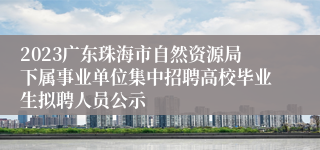 2023广东珠海市自然资源局下属事业单位集中招聘高校毕业生拟聘人员公示