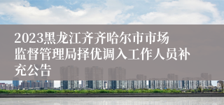 2023黑龙江齐齐哈尔市市场监督管理局择优调入工作人员补充公告