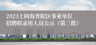 2023上阿海普陀区事业单位招聘拟录用人员公示（第三批）