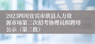 2023四川宜宾市珙县人力资源市场第二次招考协理员拟聘用公示（第二批）